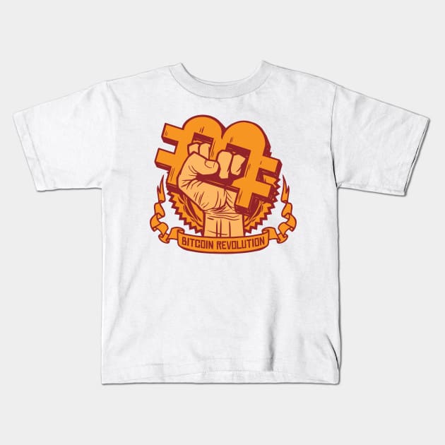 bitcoin revolution Kids T-Shirt by pmeekukkuk